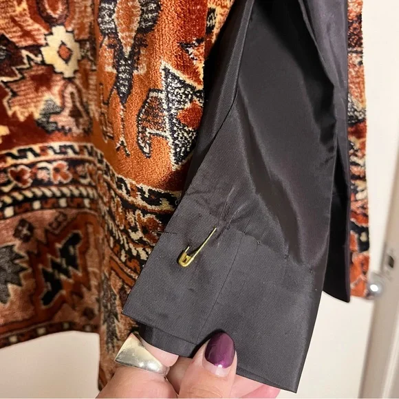 Vintage Tapestry Rug Carpet Boho Skirt Side Slit And Zipper — Size Small - Picture 8 of 13